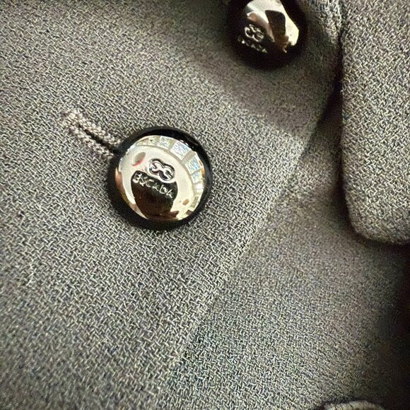 Escada black wool flower aplique blazer size 42 - Picture 5 of 11